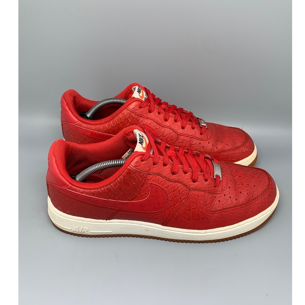 Nike Air Force 1 Low LV8 Red Croc Shoes‎ 718152-600 Men's Sz 11.5